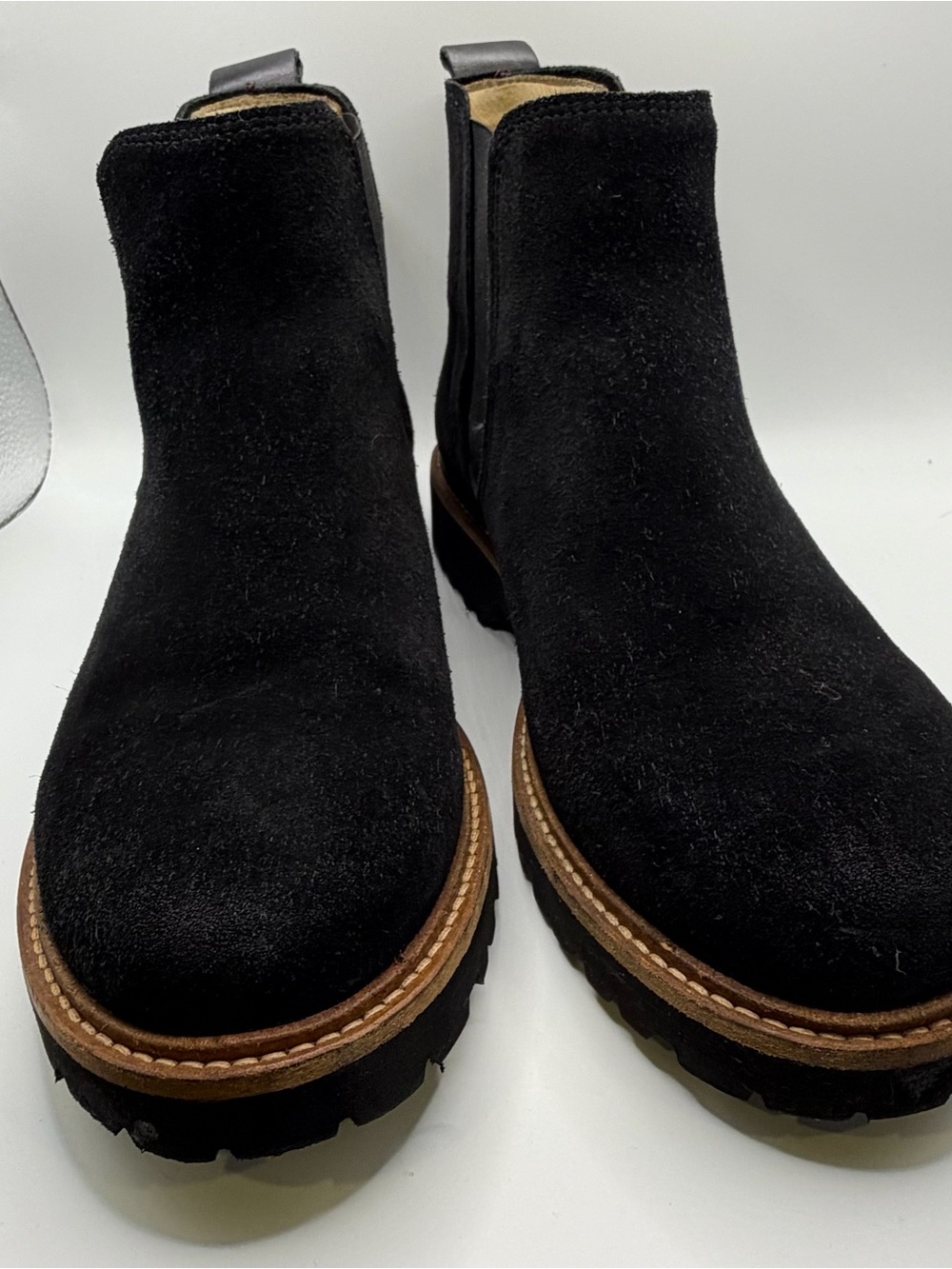 Samuel Hubbard Black Suede Chelsea Lug Sole Boots